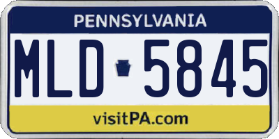 PA license plate MLD5845