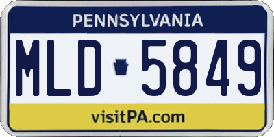 PA license plate MLD5849