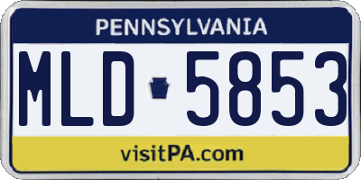 PA license plate MLD5853