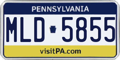 PA license plate MLD5855