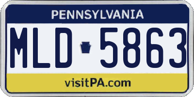 PA license plate MLD5863