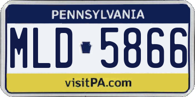 PA license plate MLD5866