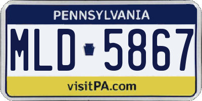 PA license plate MLD5867