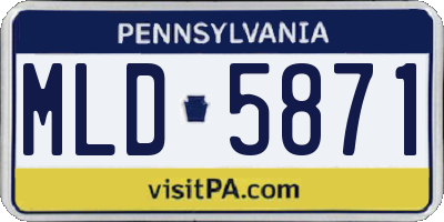 PA license plate MLD5871