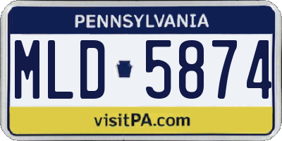 PA license plate MLD5874