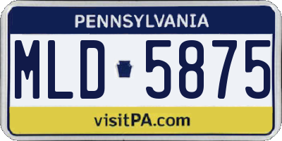 PA license plate MLD5875