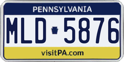 PA license plate MLD5876