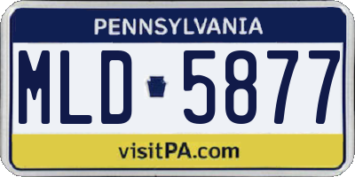 PA license plate MLD5877