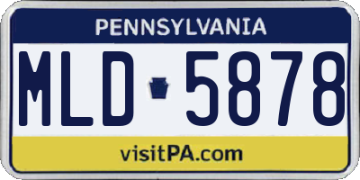 PA license plate MLD5878