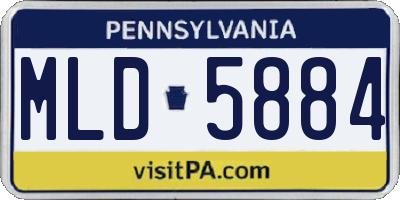 PA license plate MLD5884