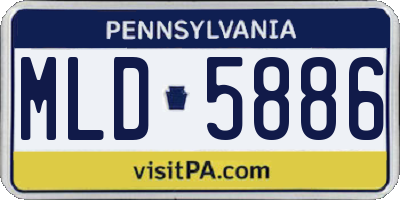PA license plate MLD5886