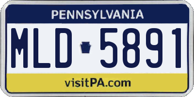 PA license plate MLD5891