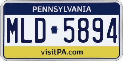PA license plate MLD5894