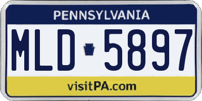 PA license plate MLD5897