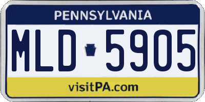 PA license plate MLD5905