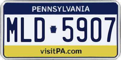 PA license plate MLD5907