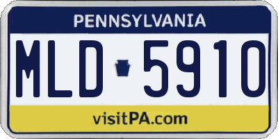 PA license plate MLD5910