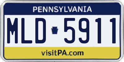 PA license plate MLD5911