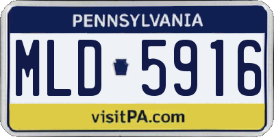PA license plate MLD5916