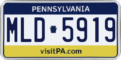 PA license plate MLD5919