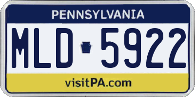 PA license plate MLD5922