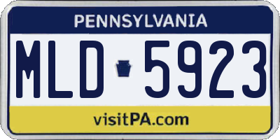 PA license plate MLD5923