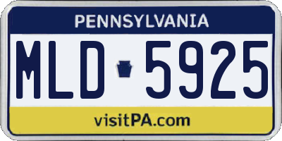 PA license plate MLD5925
