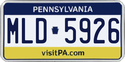 PA license plate MLD5926
