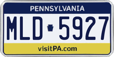 PA license plate MLD5927