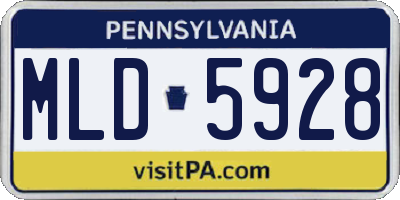 PA license plate MLD5928