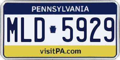 PA license plate MLD5929