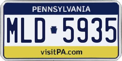 PA license plate MLD5935