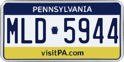PA license plate MLD5944