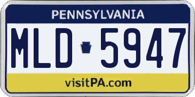 PA license plate MLD5947