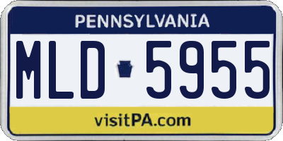 PA license plate MLD5955