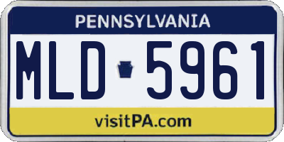 PA license plate MLD5961
