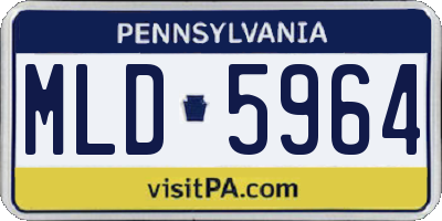 PA license plate MLD5964