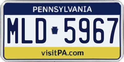 PA license plate MLD5967