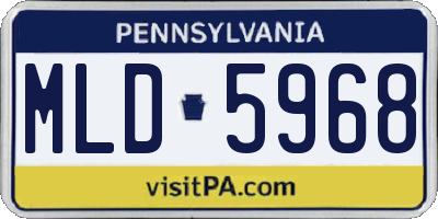 PA license plate MLD5968