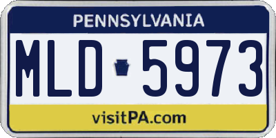 PA license plate MLD5973