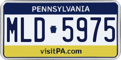 PA license plate MLD5975
