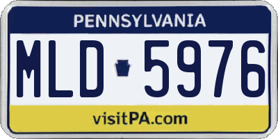 PA license plate MLD5976