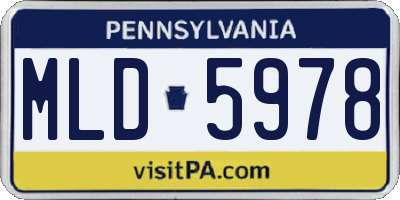 PA license plate MLD5978