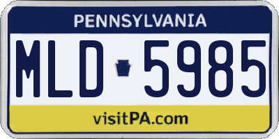 PA license plate MLD5985
