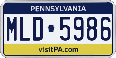 PA license plate MLD5986
