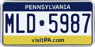 PA license plate MLD5987