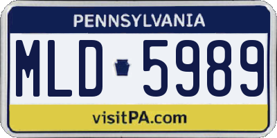 PA license plate MLD5989