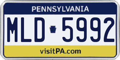 PA license plate MLD5992