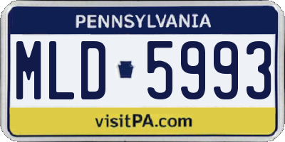 PA license plate MLD5993