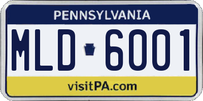 PA license plate MLD6001